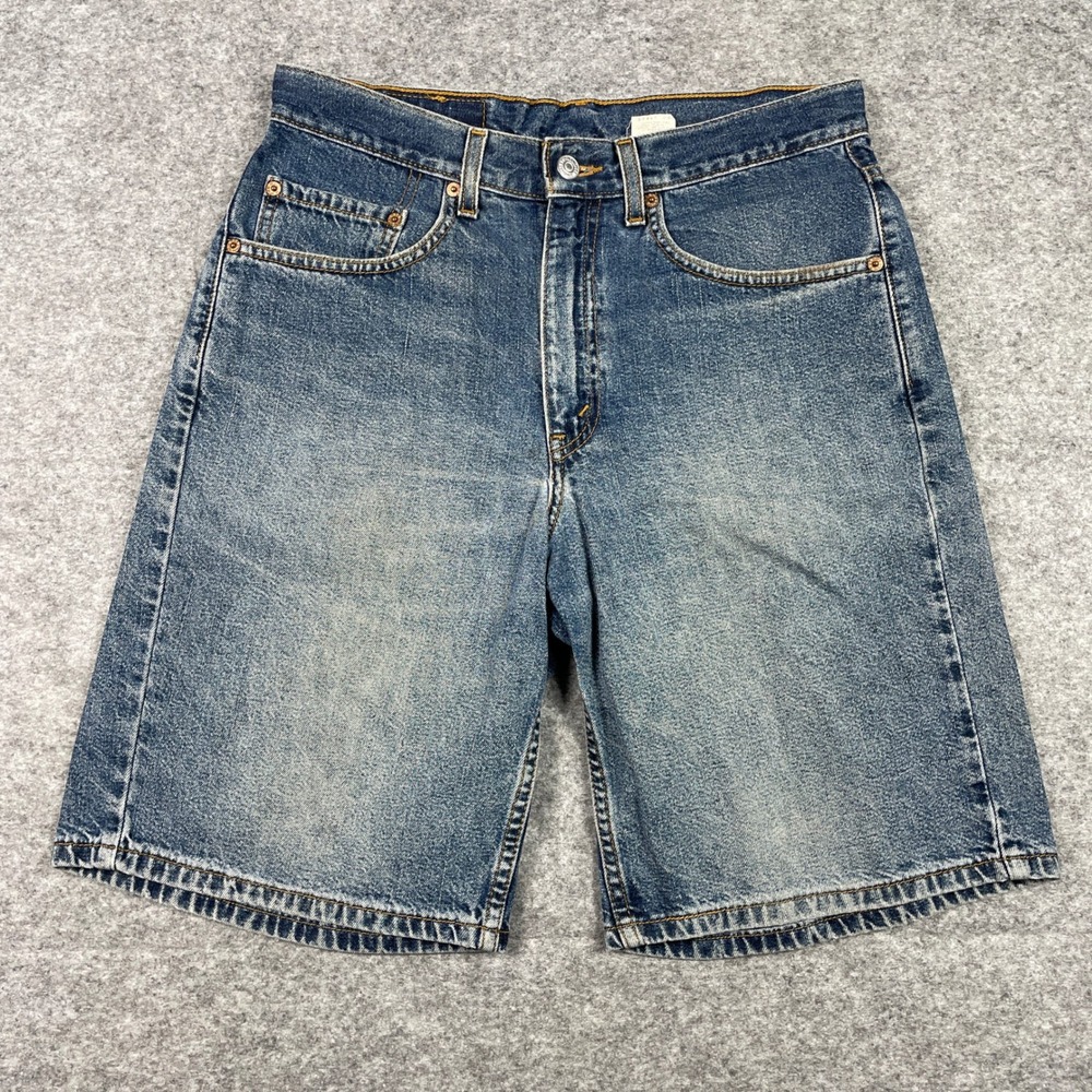Vintage Levis 550 Shorts Mens 31 Blue Relaxed Fit Medium Wash Denim Jorts 90s